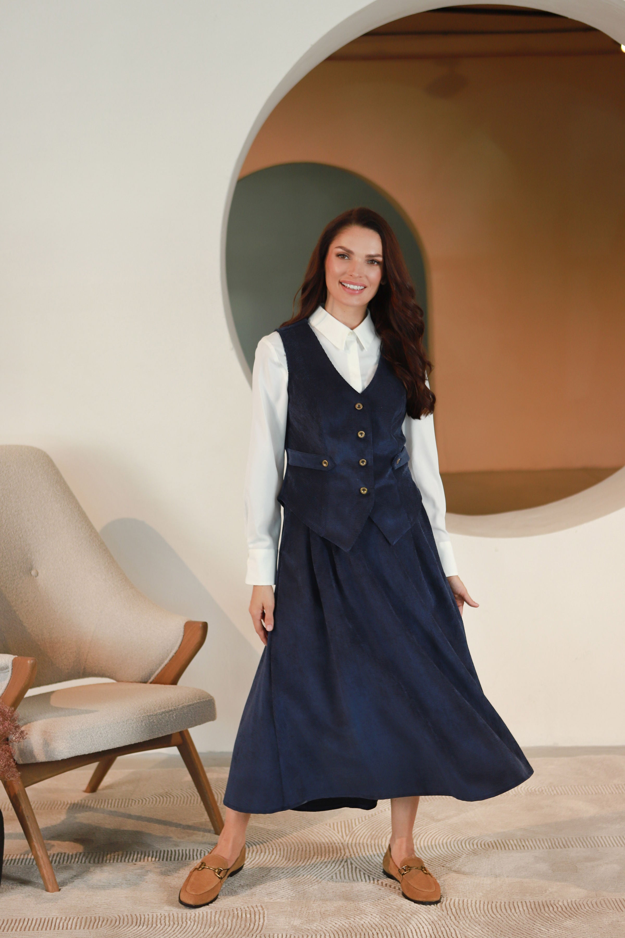 Lega velvetinė liemenė "Siena Navy Velvet"