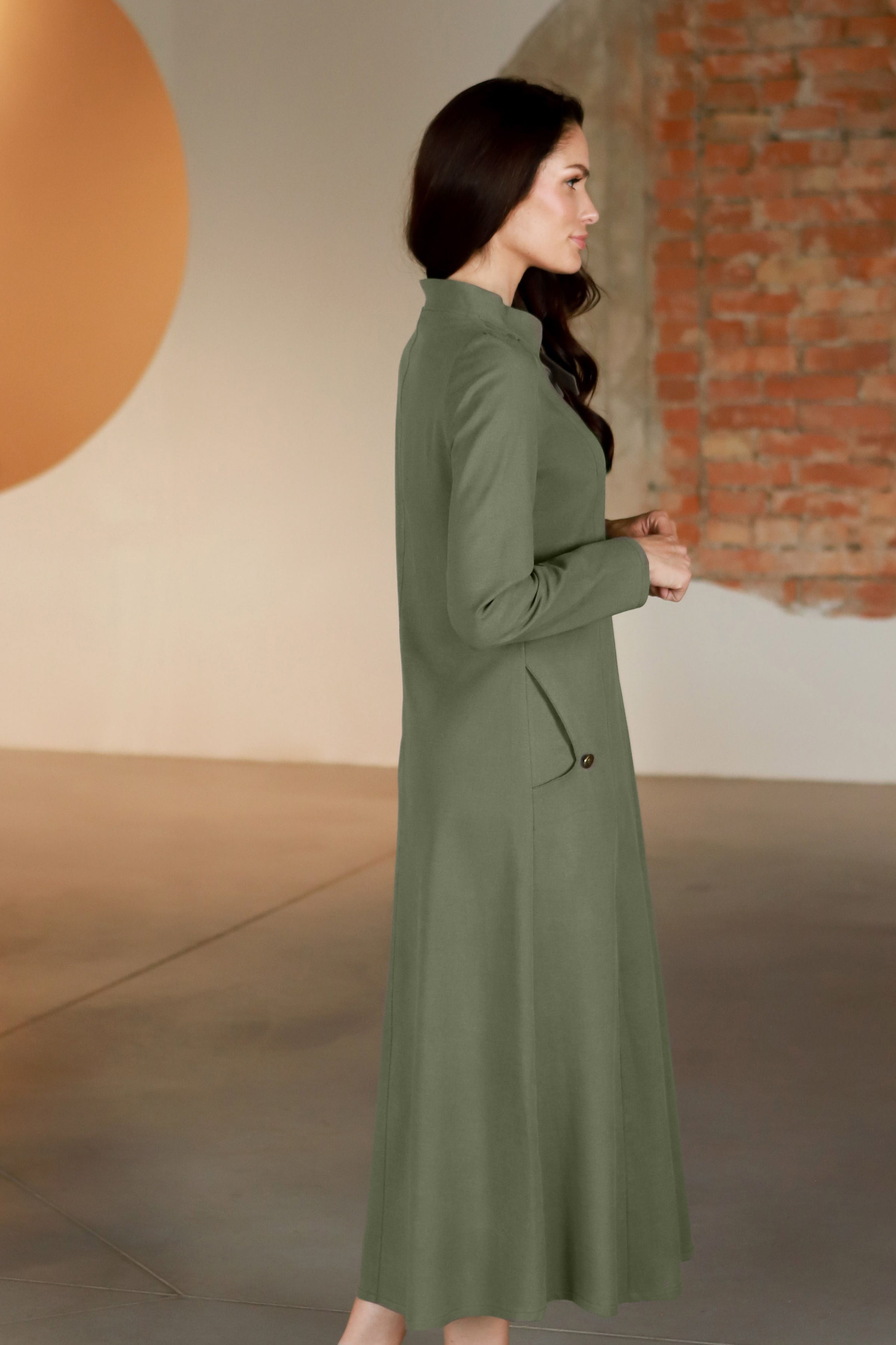 Lega midi suknelė "Francesca Olive Grey"