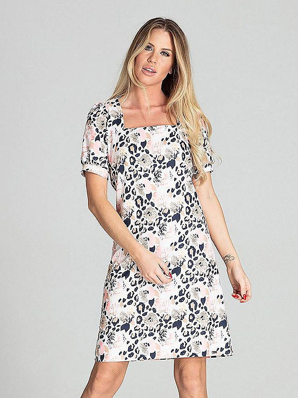 Figl Dress Randi Beige - Multicolor Leopard print