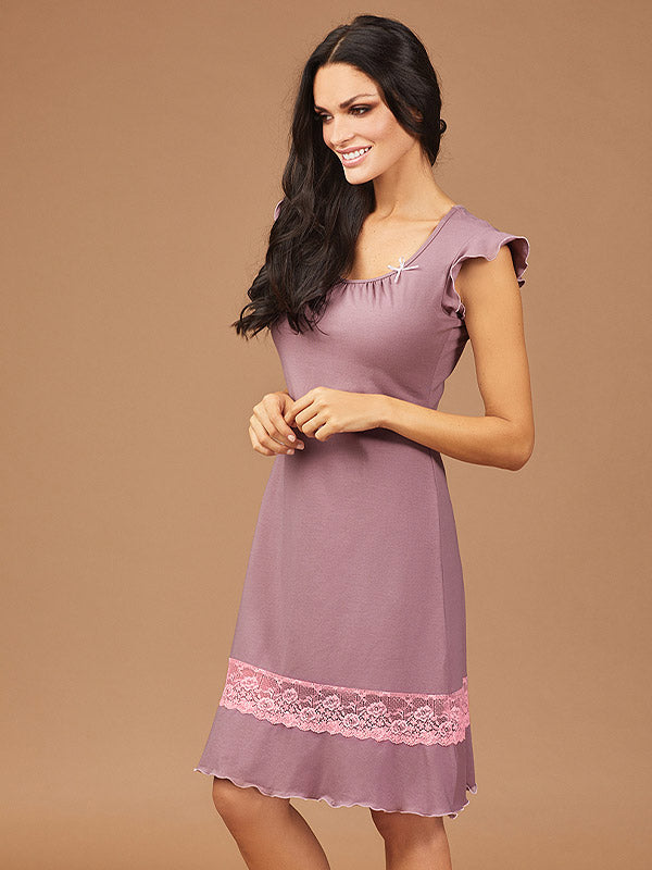 Lega Cotton Chemise Verda Dark Pink
