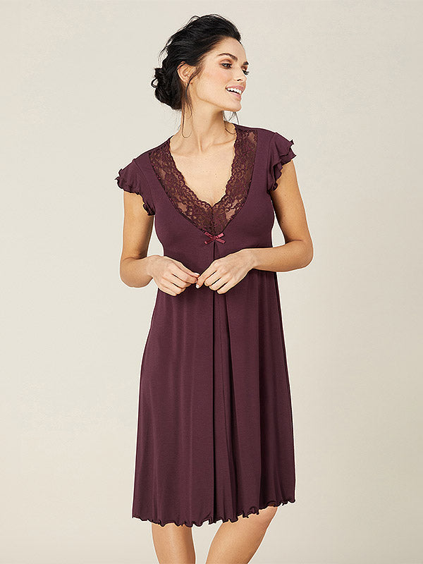 Lega Viscose Chemise Terra Wine