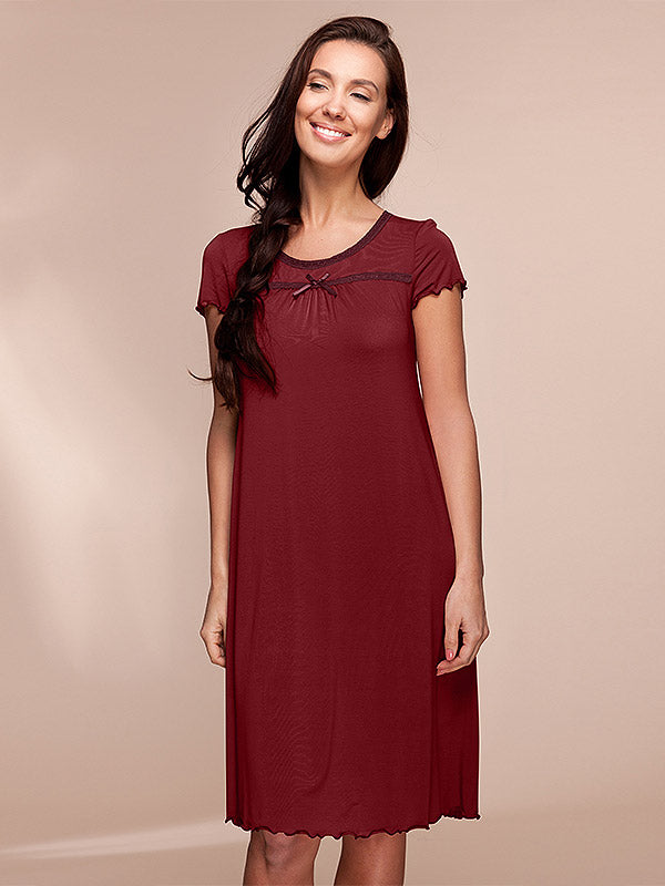Lega Viscose Chemise Polina Bordeaux
