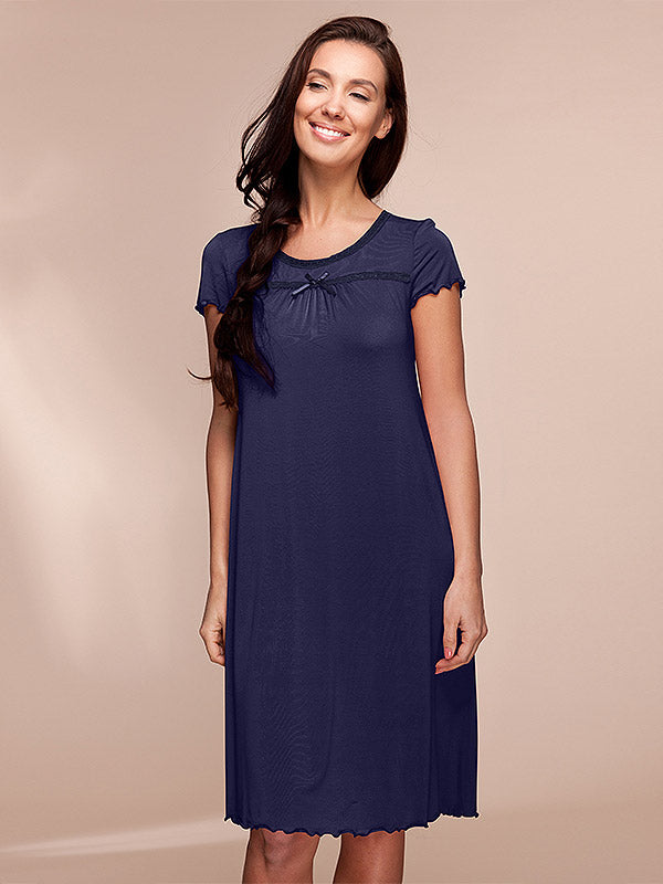 Lega Viscose Chemise Polina Dark Blue