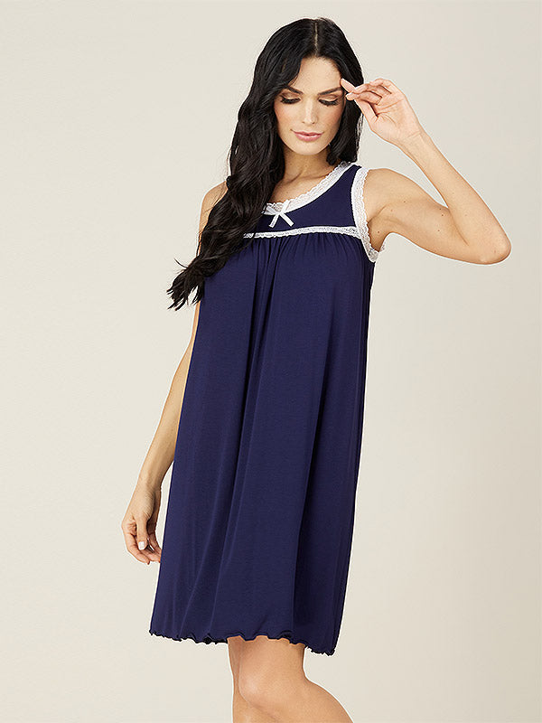 Lega Viscose Chemise Merita Dark Blue