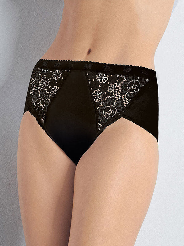 Sloggi Cotton High-Waist Panty with Lace Chic Midi Black