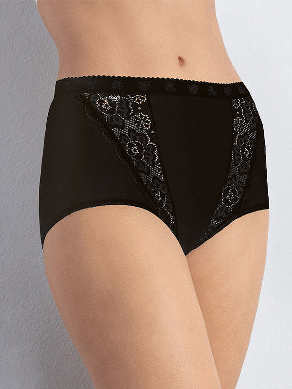 Sloggi Cotton High-Waist Panty with Lace Chic Maxi Black