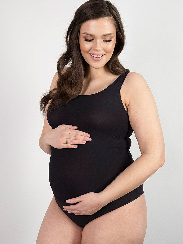 Julimex эластичная безшовная нижняя майка для беременных "Flexi-One Mama Black"