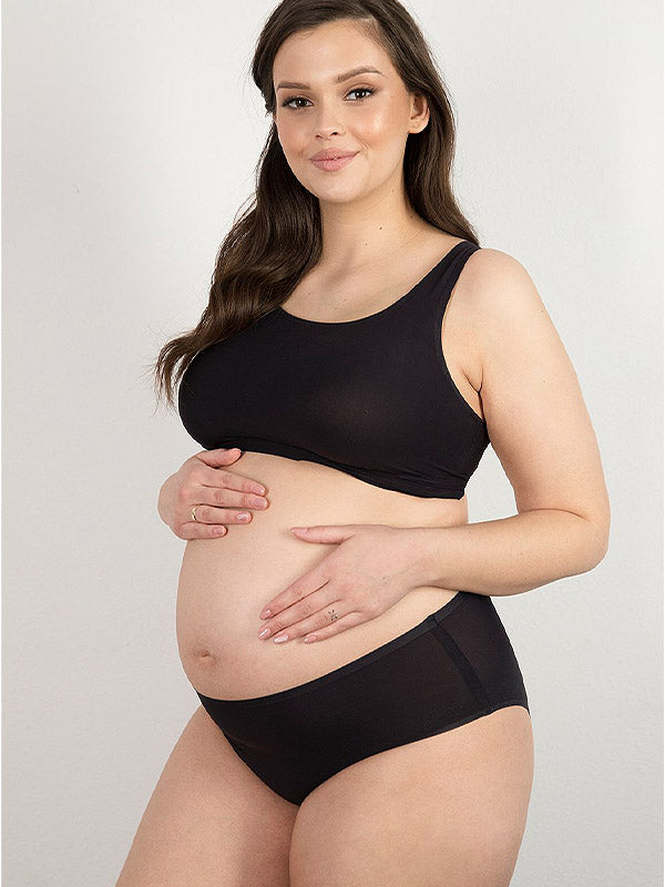 Julimex эластичные безшовные трусики для беременных "Flexi-One Maxi Black"