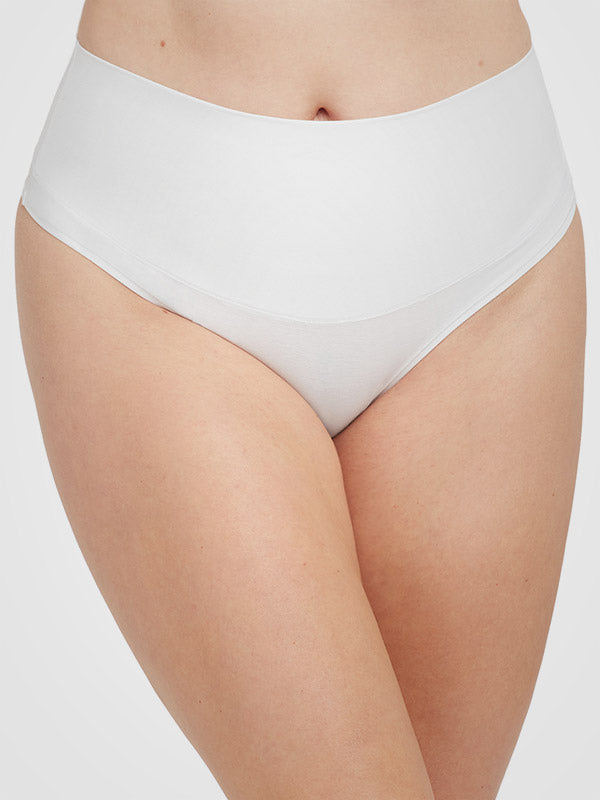Spanx корректирующие трусики-стринги из хлопка и модала "Cotton Comfort White"