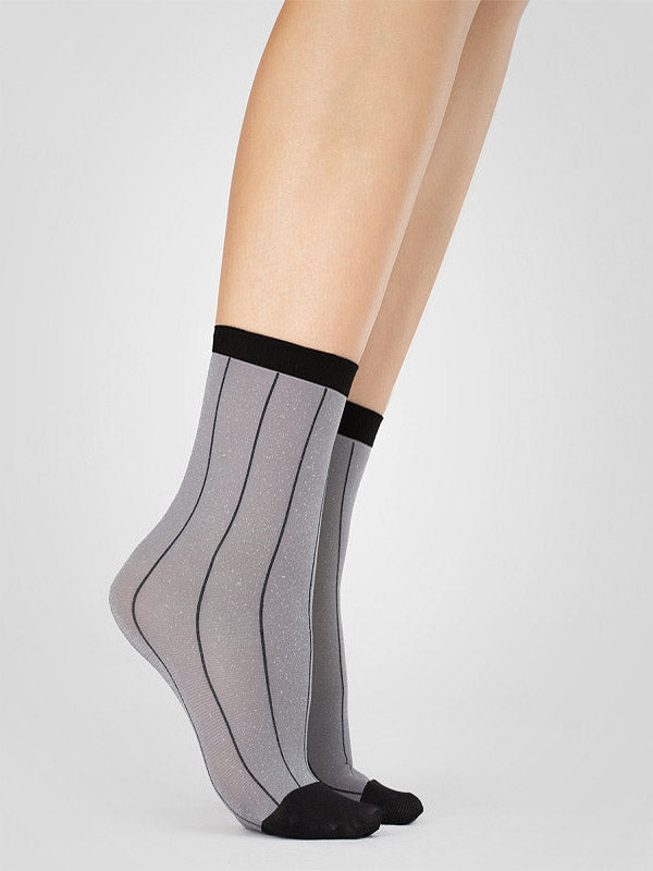 Fiore Lurex Socks Trinket 40 Den Grey - Black