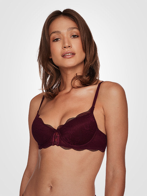 Esotiq Lace Push-up Bra Taylor Bordeaux