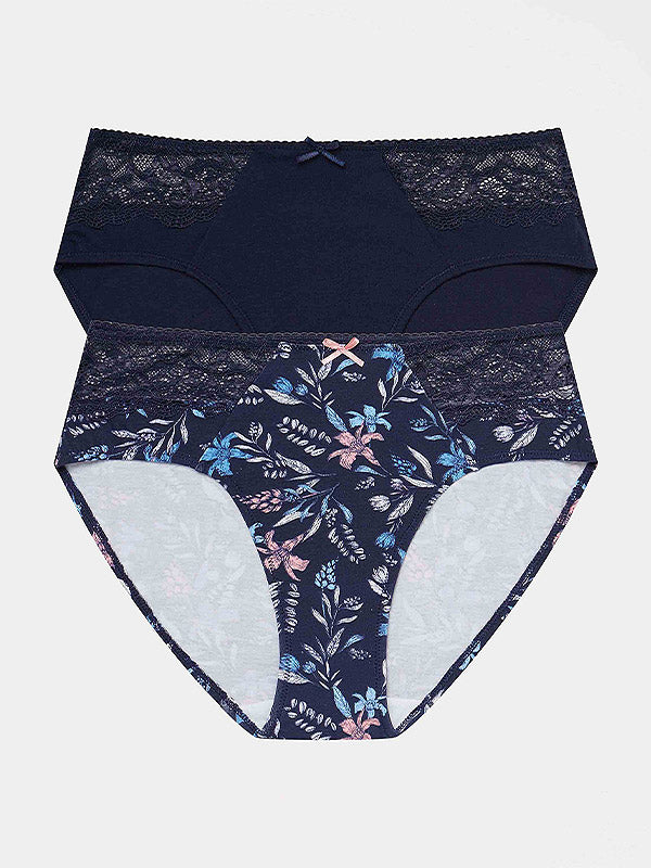 Henderson 2 комплект хлопковых трусиков "Hally Navy - White - Pink"