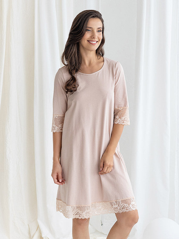 Lega хлопковая ночная сорочка "Gordana Beige"