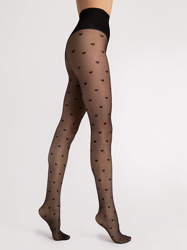 Fiore корректирующие колготки с рисунком "Heartbeat 20 Den Black"
