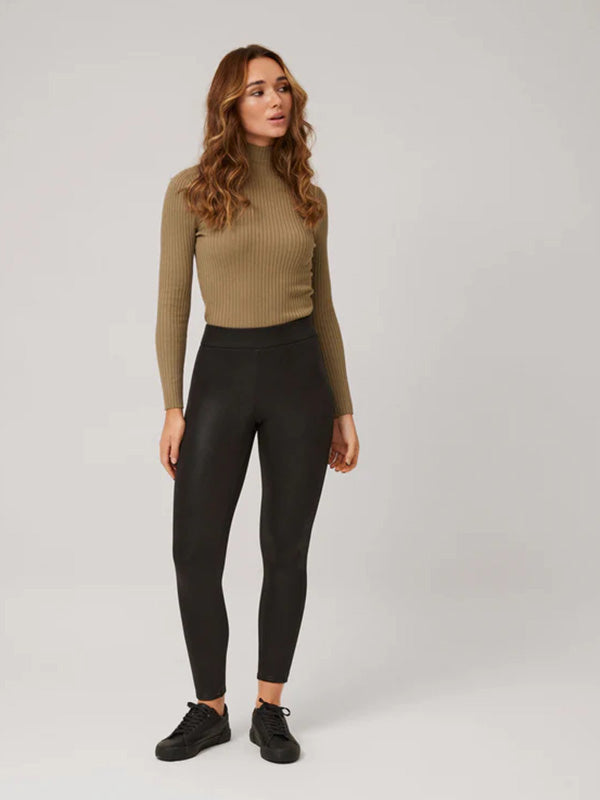 Ysabel Mora Leather Imitation Thermal Leggings Nadia Black
