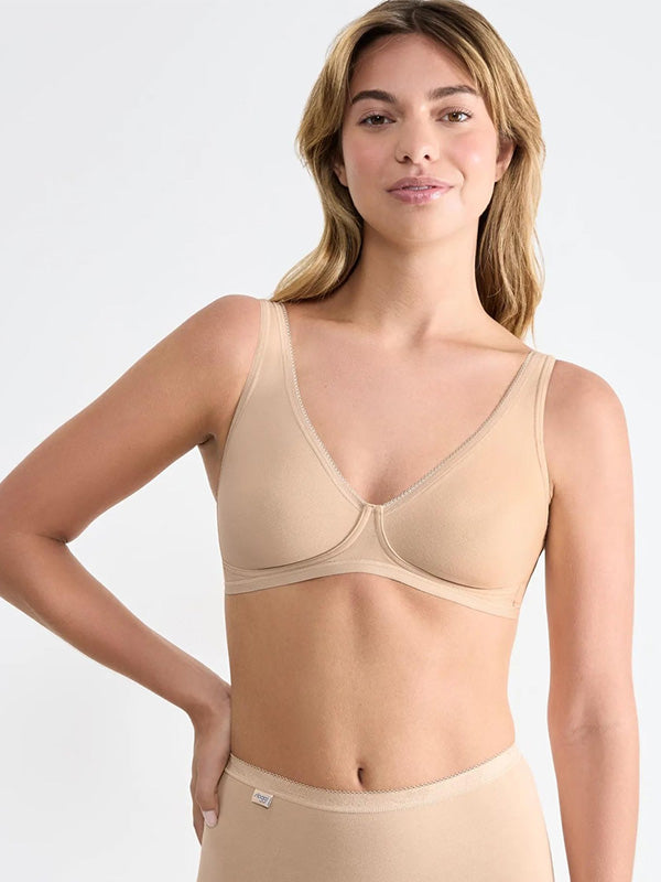 Sloggi хлопковый бюстгальтер без косточек "Basic + Nude"