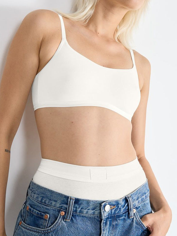 Sloggi мягкий бюстгальтер из органического хлопка "Go Daily Top Silk White"
