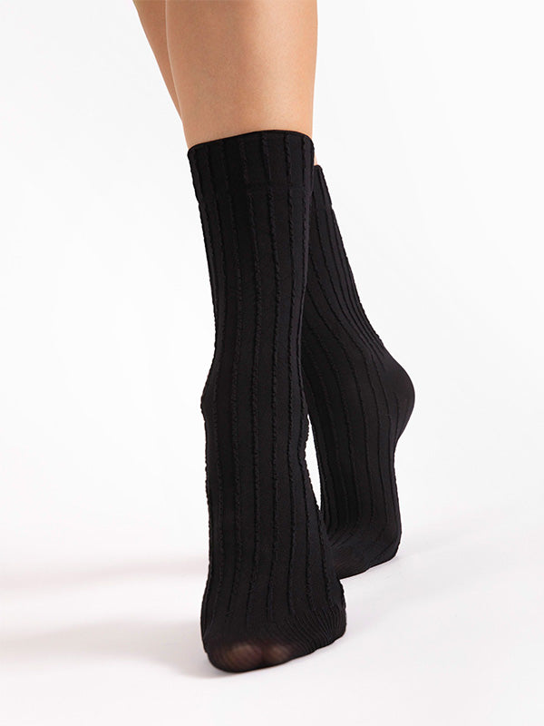 Fiore 3D Patterned Socks Brasico 40 Den Black