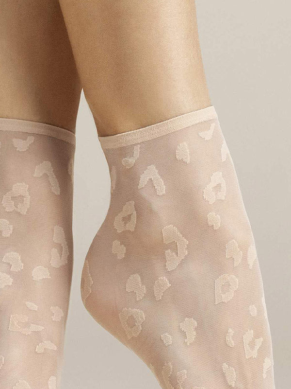 Fiore Cheetah Patterned Socks Doria 8 Den Poudre