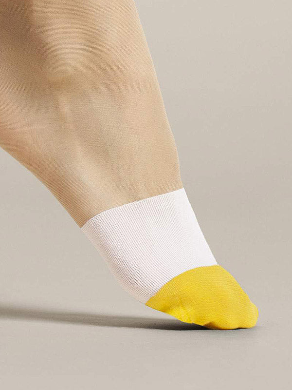 Fiore Socks Bicolore 15 Den Poudre - Yellow - White