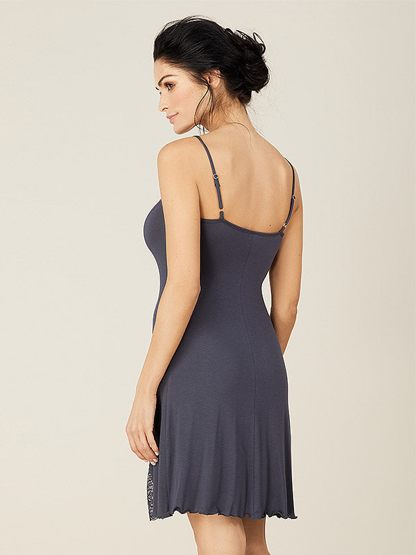 Lega Viscose Nightdress Livia Blueish Grey