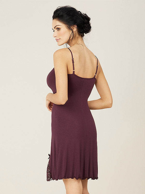 Lega Viscose Nightdress Livia Wine