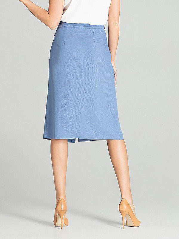 Figl Midi Skirt with Buttons Agna Blue
