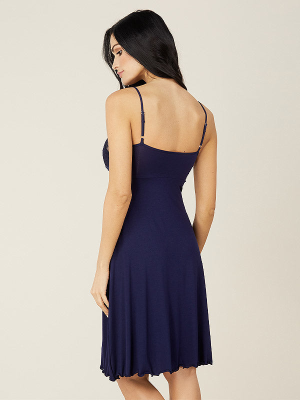 Lega Viscose Nightdress Regina Dark Blue