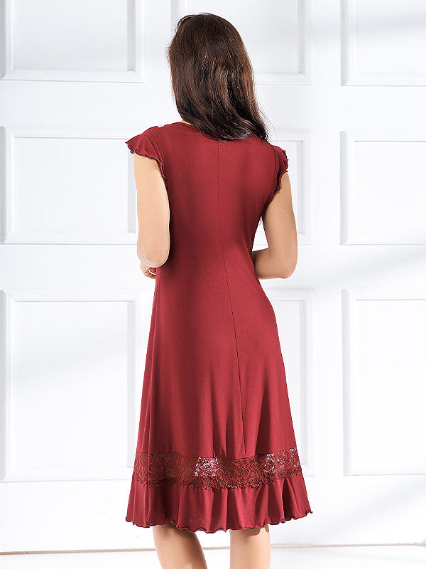 Lega Viscose Nightdress Linda Bordeaux