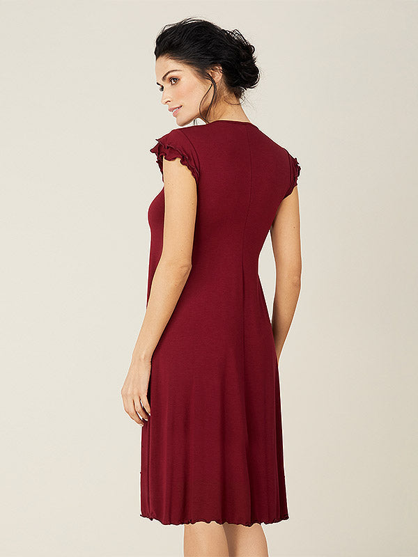 Lega Viscose Chemise Terra Bordeaux