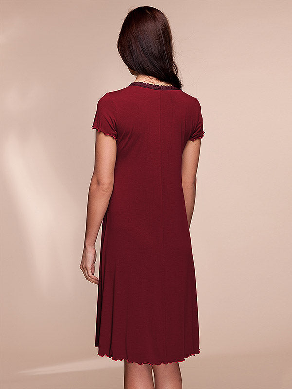 Lega Viscose Chemise Polina Bordeaux