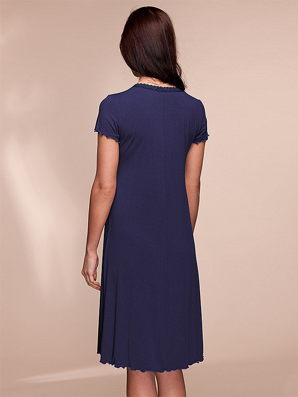 Lega Viscose Chemise Polina Dark Blue