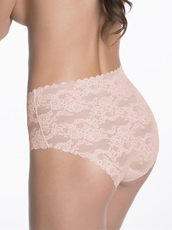 Julimex кружевные безшевные трусики с завышенной талией "Bellie Maxi Nude"