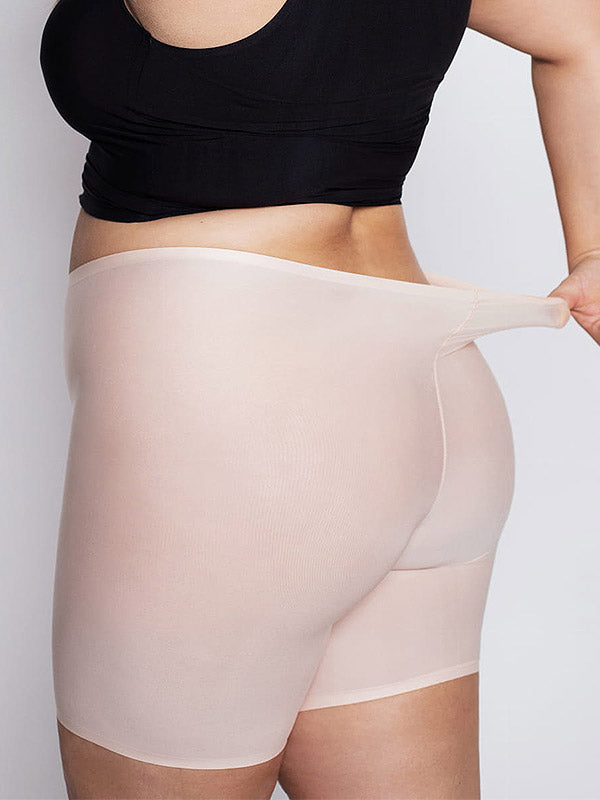 Julimex Stretchy Laser-cut High-waist Shorts Flexi-One Nude