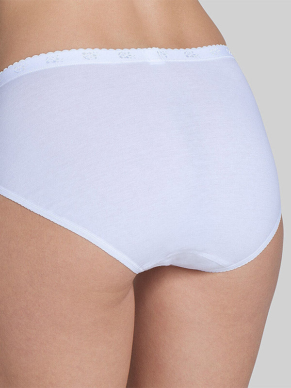 Sloggi Cotton High-Waist Panty with Lace Chic Midi White