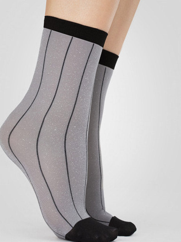 Fiore Lurex Socks Trinket 40 Den Grey - Black