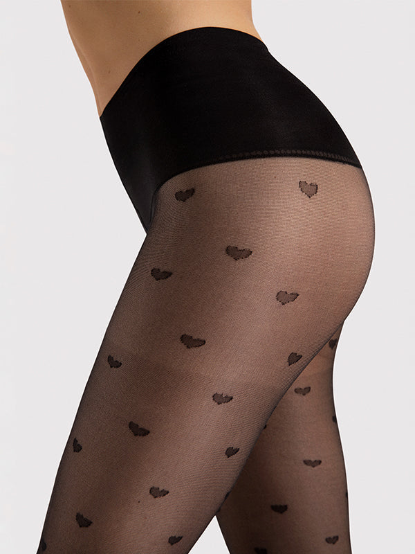 Fiore корректирующие колготки с рисунком "Heartbeat 20 Den Black"