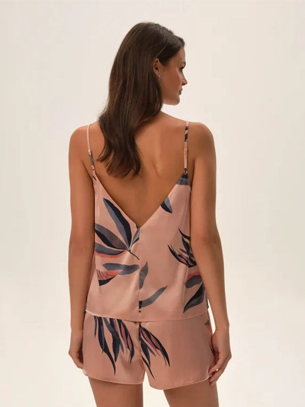 Esotiq Short Satin Pajamas Jane Rose - Multicolor Floral Print