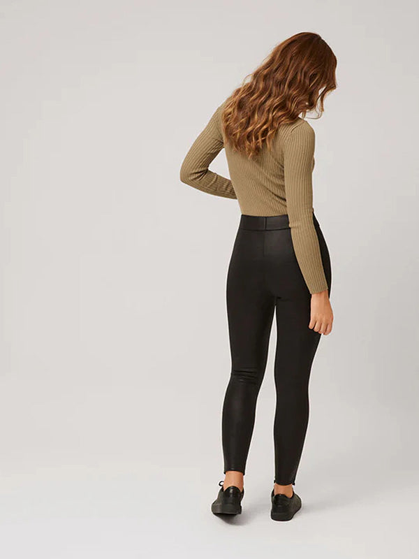 Ysabel Mora Leather Imitation Thermal Leggings Nadia Black