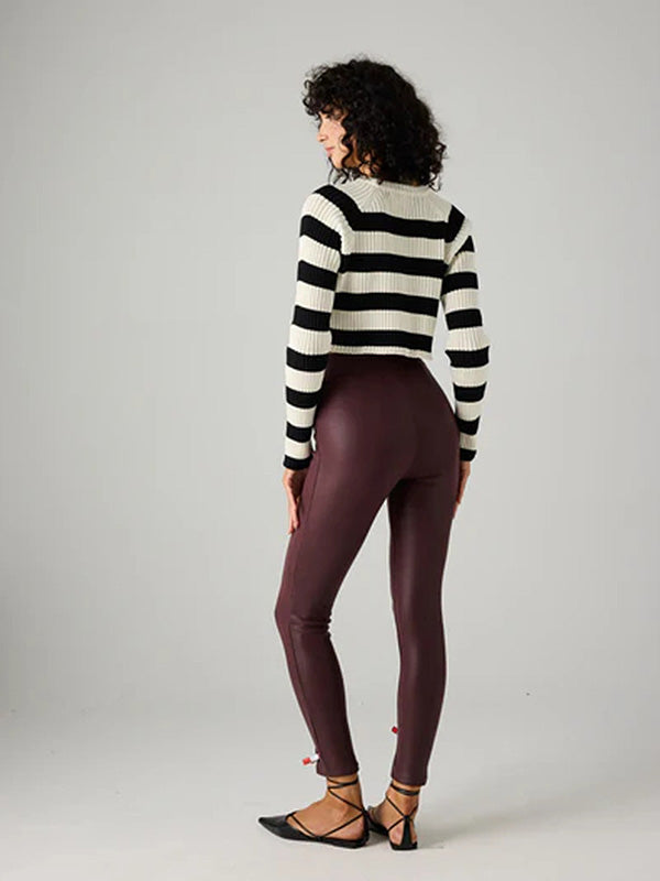 Ysabel Mora Leather Imitation Thermal Leggings Nadia Purple