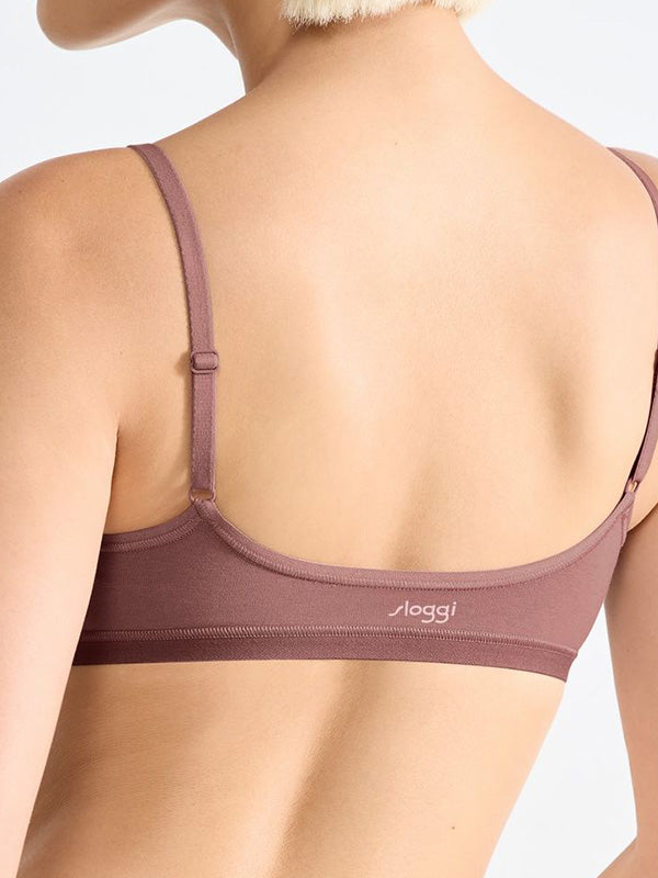 Sloggi мягкий бюстгальтер из органического хлопка "Go Daily Top Dark Pink"