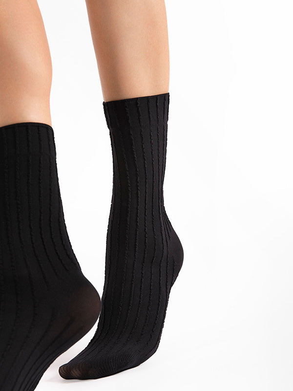 Fiore 3D Patterned Socks Brasico 40 Den Black