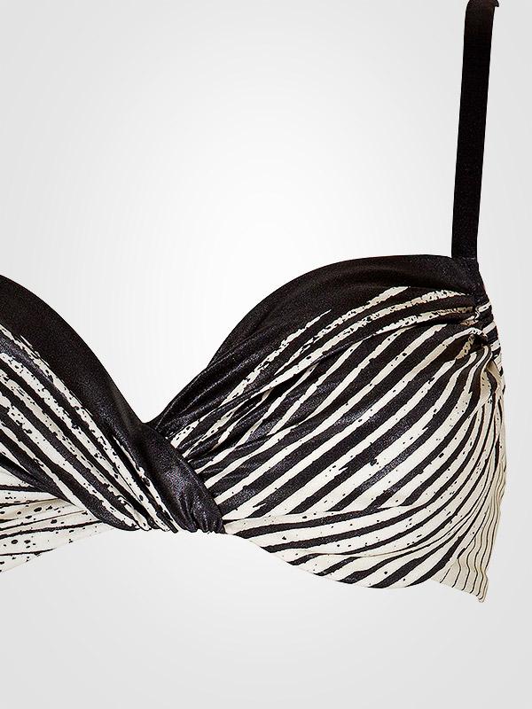 Maryan Mehlhorn bikini maudymosi kostiumėlis "Chintz Black - White Stripes"
