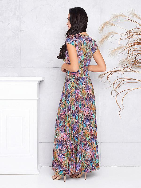 Lega viskozinė maxi suknelė "Juanna Multicolor Cactus Print"