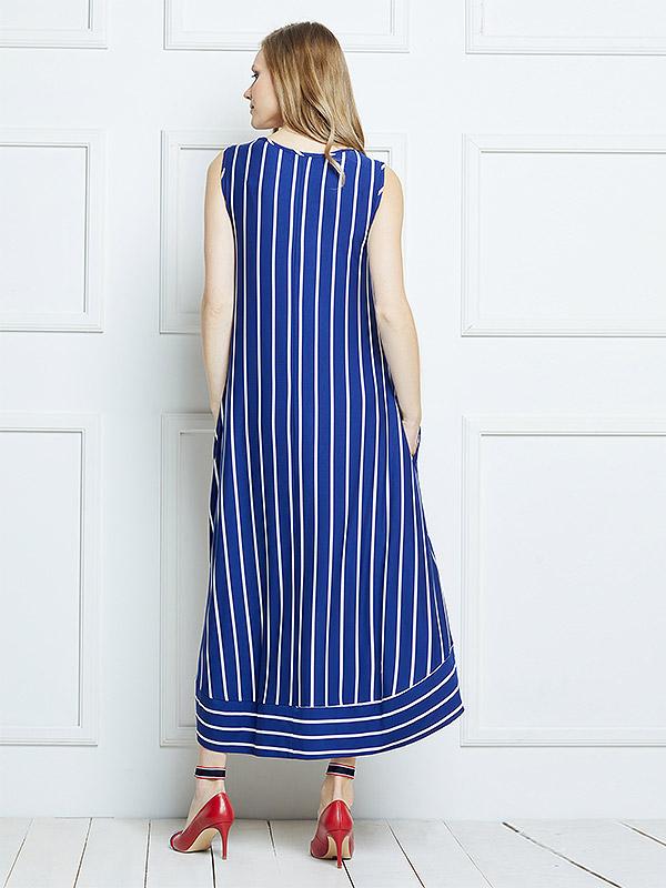 Lega viskozinė suknelė "Gabriella Blue - White Stripes"