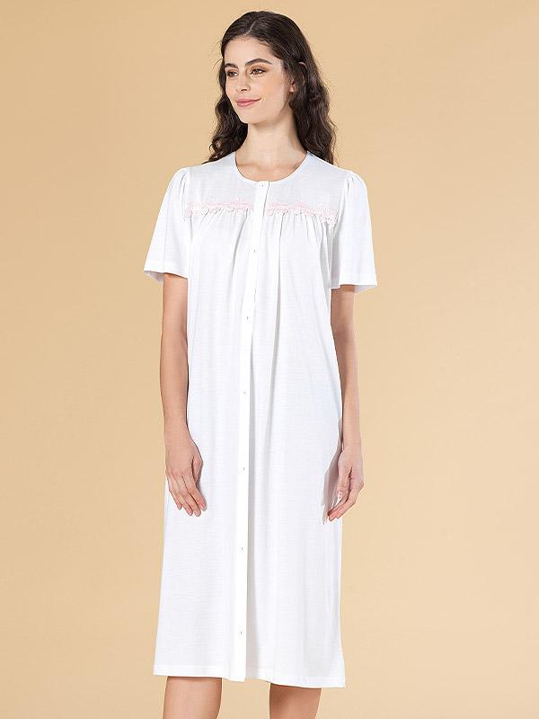 Linclalor susagstomi medvilniniai naktiniai marškiniai "Arabella White"