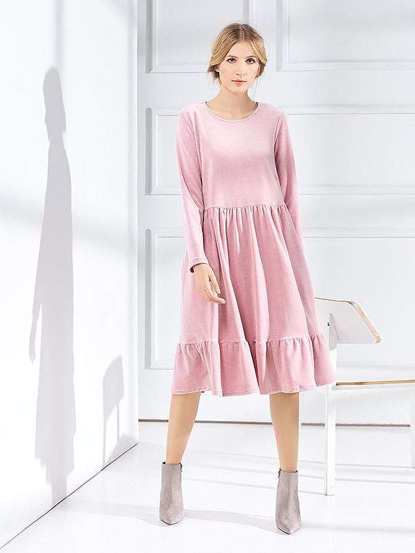 Lega medvilninė suknelė "Bonna Pink Velour"