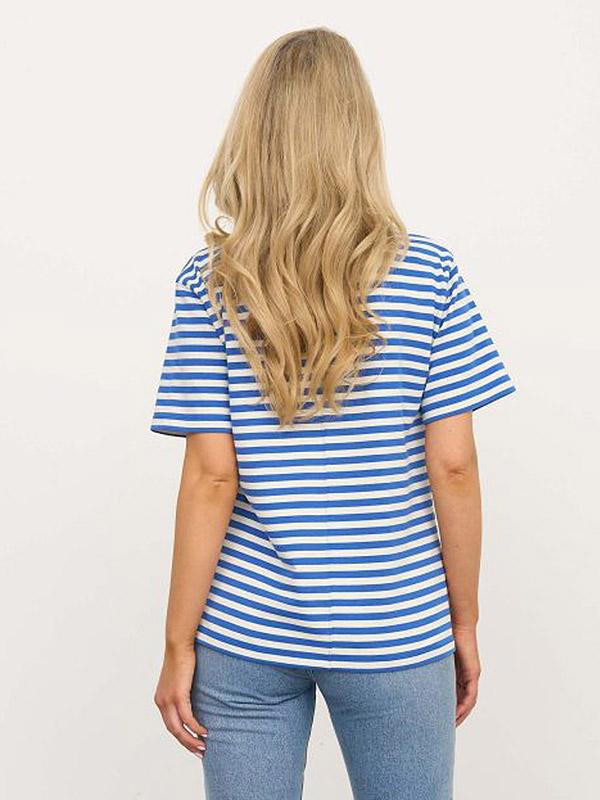 Atella marškinėliai su medvilne "Linda Blue - White Stripes"