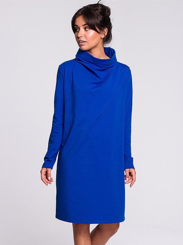BeWear medvilninė suknelė aukštu kaklu "Loryn Royal Blue"