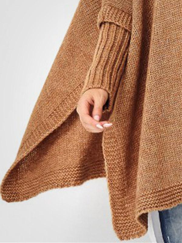 Makadamia poncho stiliaus megztinis su vilna "Werra Camel"